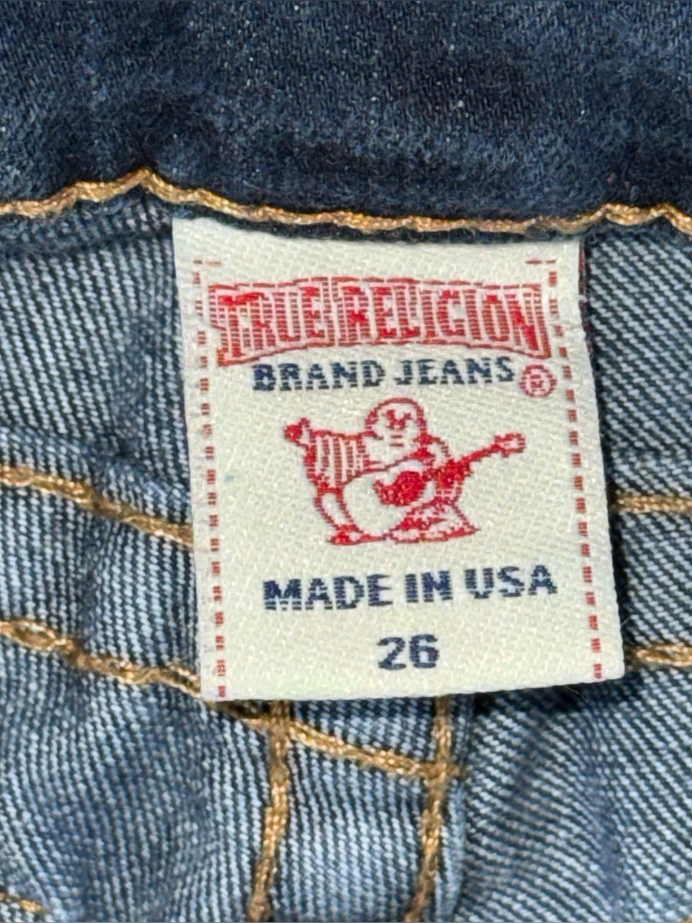 RARE Vintage True Religion Low Rise Twisted Flare Jeans Sz 26 x 33 Dark Wash Y2K - Picture 8 of 9